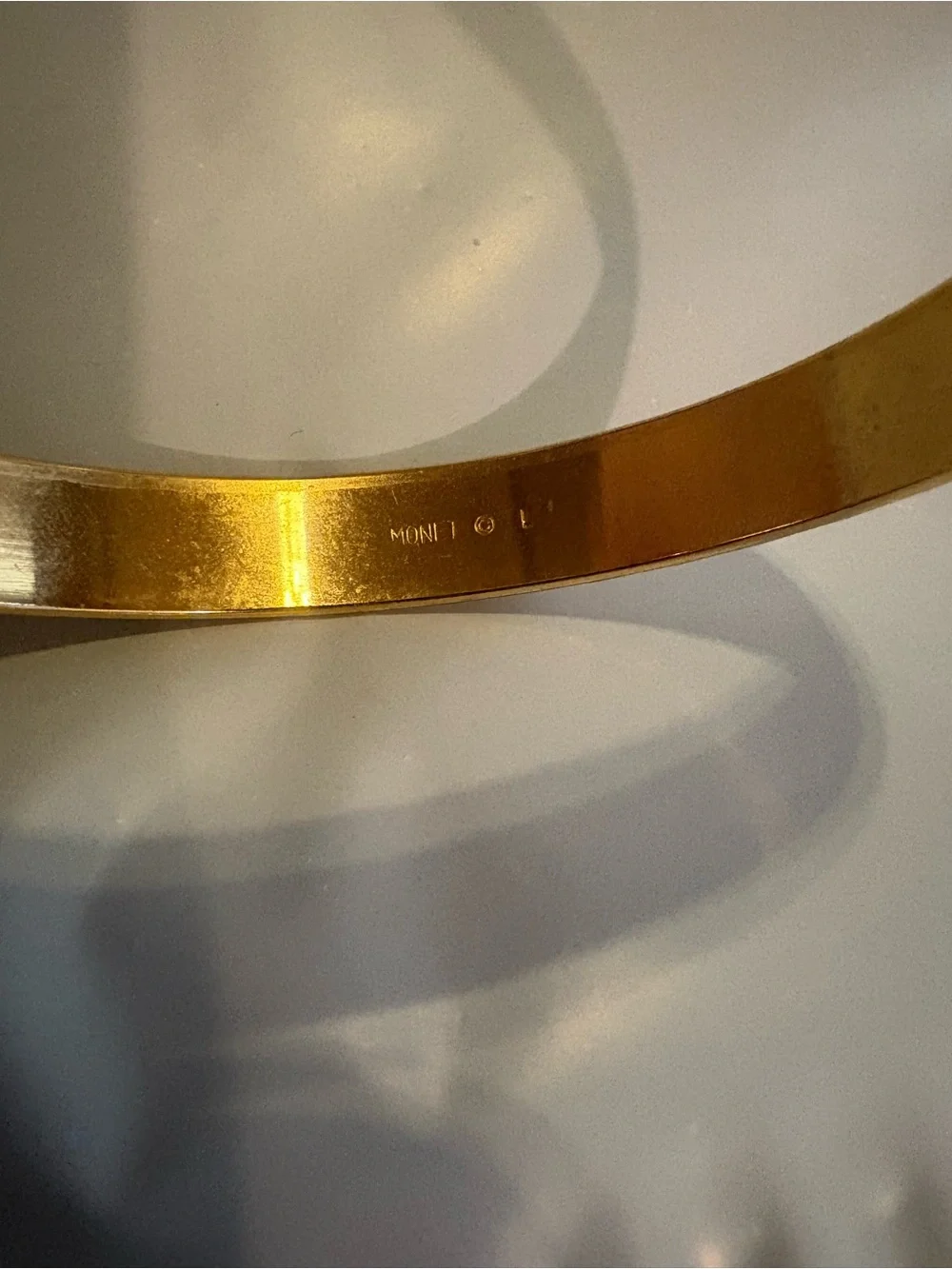 Gold vintage Monet Bangle Bracelet - Picture 2 of 5